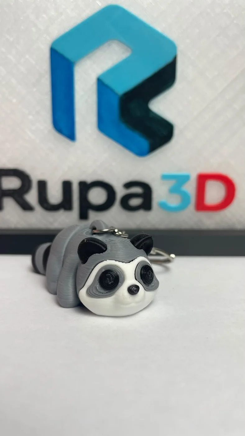 Raccoon keychain hasil 3D print